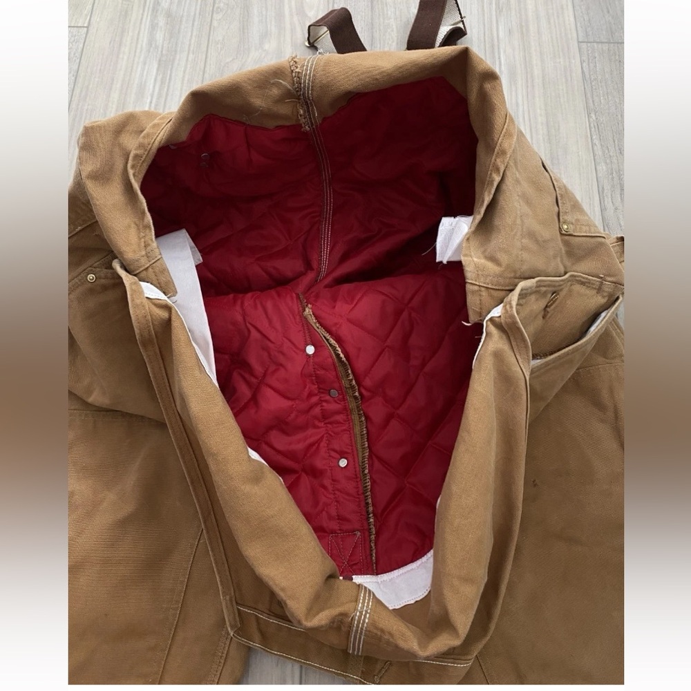 CARHARTT Brown, Bib‎ Overalls Lined  Workwear, Men’s Long Overalls, - Picture 10 of 16